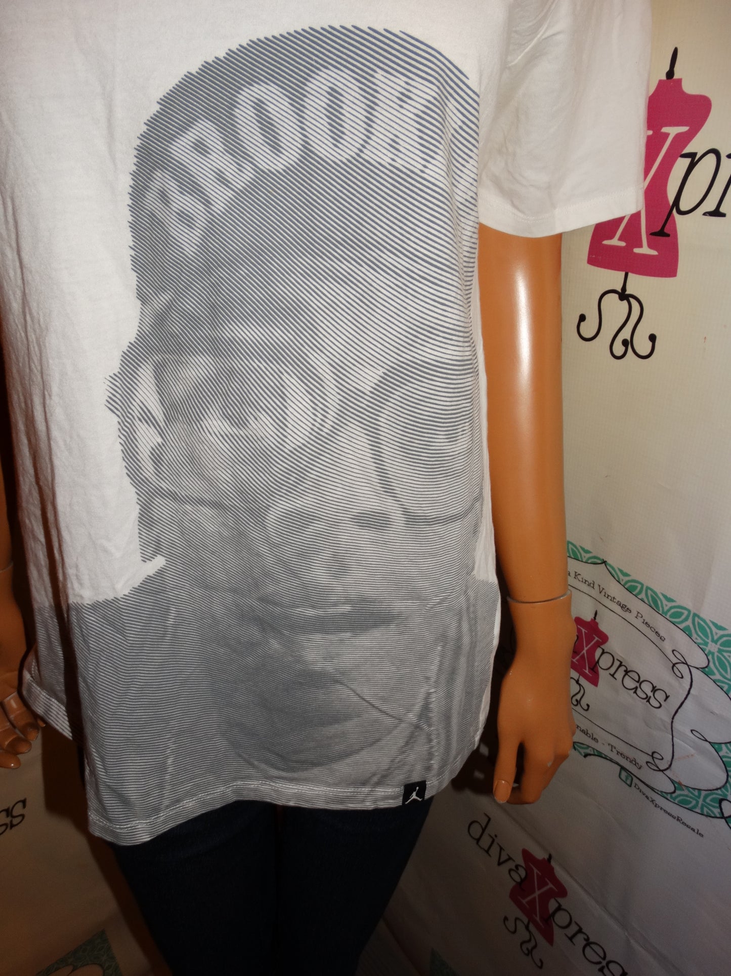 White Jordan Spike Lee T Shirt Size M