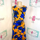 Who What Wear Mustard Yellow/Blue Floral Dress Size 1x