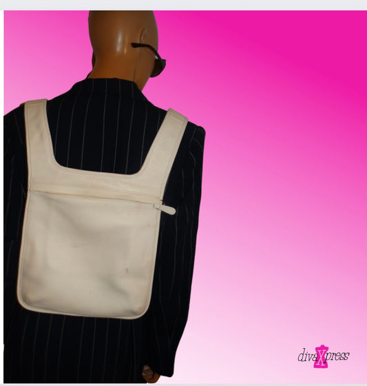 Vintage White Leather  Authentic Coach Backpack Purse