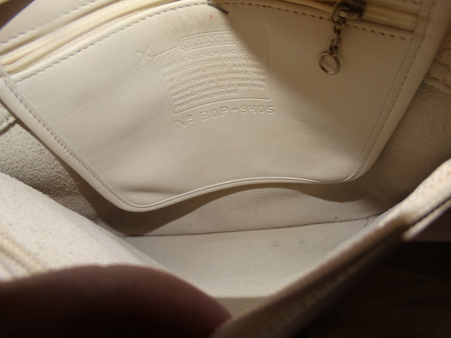 Vintage White Leather  Authentic Coach Backpack Purse